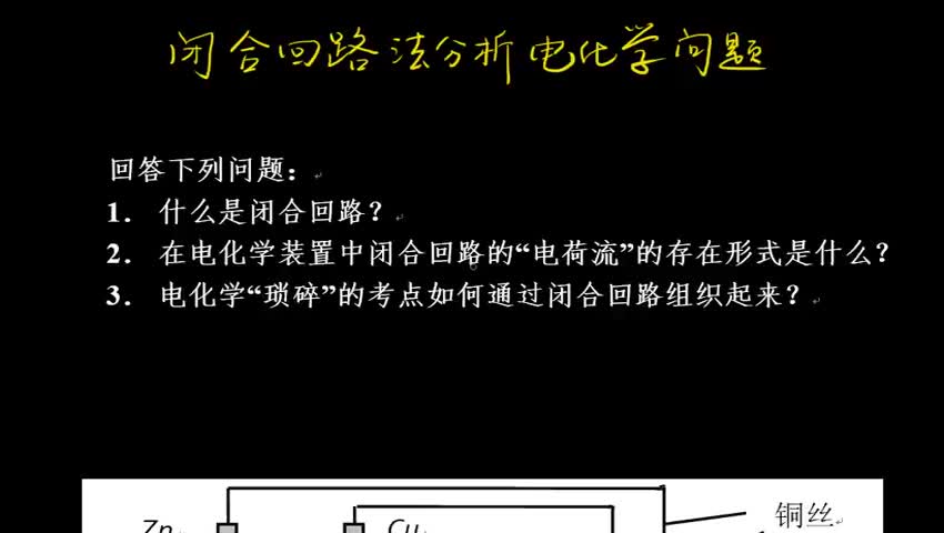 闭合回路法分析电化学问题
